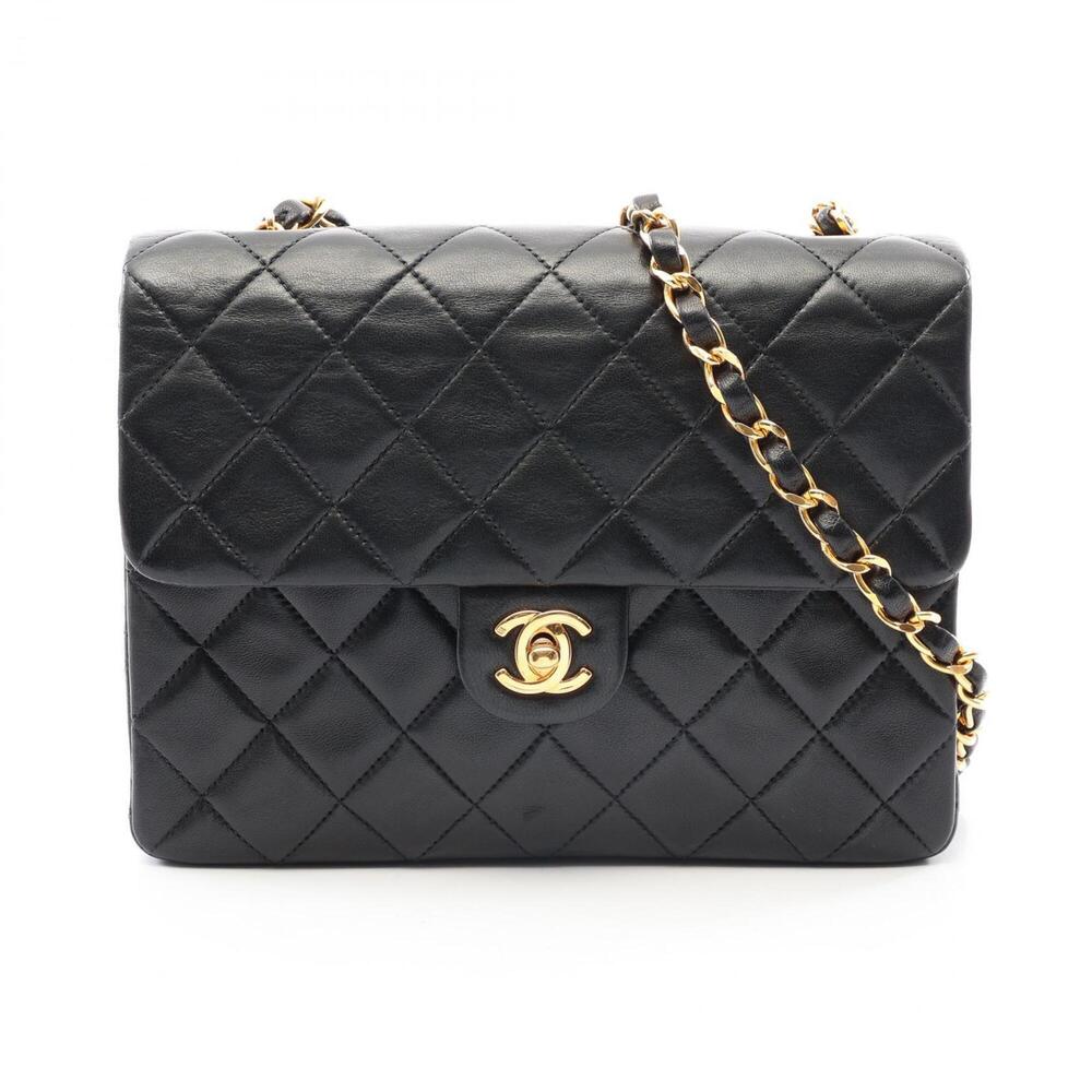 Chanel Mini Matelassé 20 Shoulder Bag/Handbag, Lambskin Leather, Women's, Black